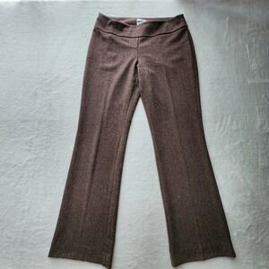 Ricki's Tweed Dress Pants Womens 6 Brown Flare Trousers 32x32 Wide Leg Career